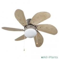 BESTRON DC30T PLAFONDVENTILATOR MET VERLICHTING 75 CM WIT / HOUT 50 WATT