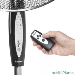 Bestron 23 Bestron -Bestron 8712184049295 bestron asv45zr statiefventilator 45 cm met astandsbediening en timer zwart 45 watt gemakkelijk bedieningspaneel