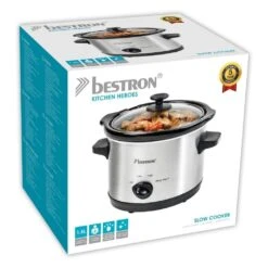 Bestron ASC150 Slowcooker 1.5L RVS/Zwart -Bestron 8712184054343 8