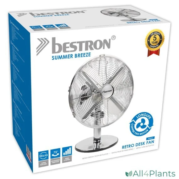 BESTRON DFT35CH RETRO BUREAUVENTILATOR 35 CM CHROOM 35 WATT 4 BESTRON DFT35CH RETRO BUREAUVENTILATOR 35 CM CHROOM 35 WATT - Afbeelding 2