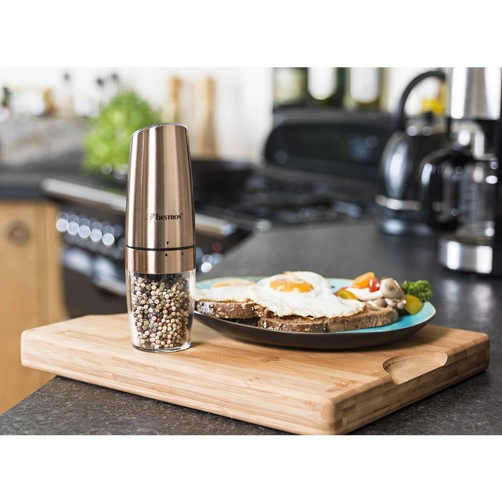 Bestron APS300CO Volautomatische Peper- En Zoutmolen + LED-Licht Koper 4 Bestron APS300CO Volautomatische Peper- En Zoutmolen + LED-Licht Koper - Afbeelding 2