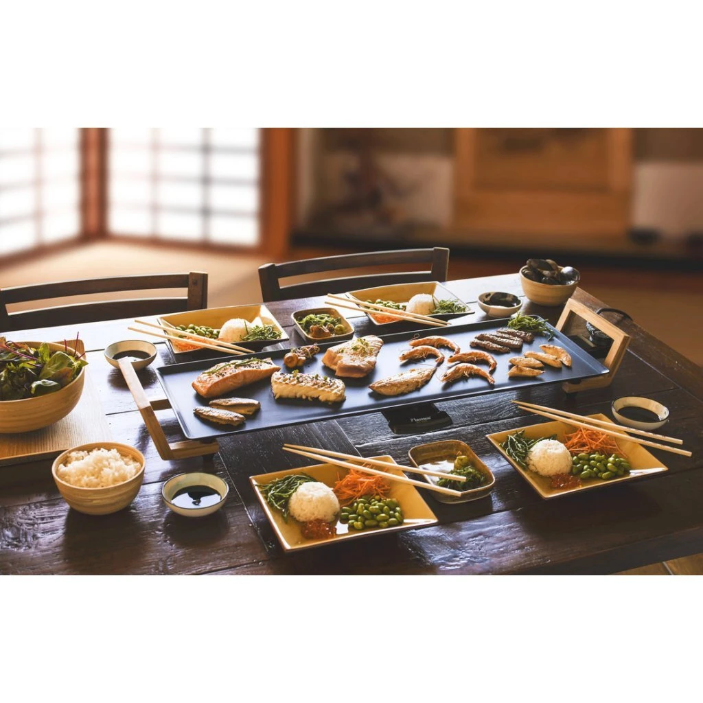 Bestron ABP603BB XL Teppanyaki Grillplaat 70x23 Cm Bamboe/Zwart 6 Bestron ABP603BB XL Teppanyaki Grillplaat 70x23 Cm Bamboe/Zwart - Afbeelding 4