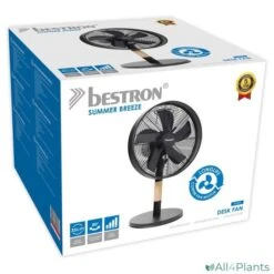 BESTRON DFT35WB DESIGN BUREAUVENTILATOR 35 CM ZWART / HOUTKLEUR 35 WATT -Bestron 8712184055838 bestron dft35wb design statiefventilator 35 cm zwart en houtkleur 35 watt degelijk en 5 jaar garantie