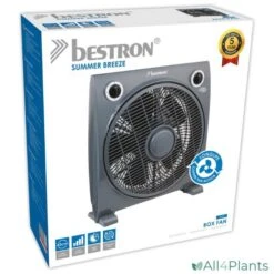 BESTRON ABOX30 BOXVENTILATOR 30 CM ANTHRACIET 50 WATT -Bestron 8712184055876 bestron abox30 boxventilator 30 cm anthraciet 50 watt platte ventilator mooi degelijk en 5 jaar garantie