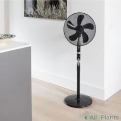 BESTRON ASF40DZ DESIGN STATIEFVENTILATOR 40 CM ZWART 55 WATT -Bestron 8712184056804 bestron asf40dz design statiefventilator 40 cm zwart 55 watt 5 krachtige aerodynamische ventilatorbladen zeer stil