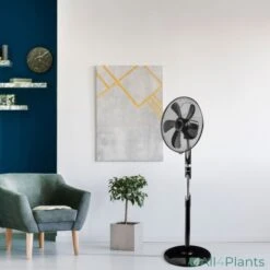 BESTRON ASF40DZ DESIGN STATIEFVENTILATOR 40 CM ZWART 55 WATT -Bestron 8712184056804 bestron asf40dz design statiefventilator 40 cm zwart 55 watt mooi design en hoogwaarding afgewerkt zwart met chroom