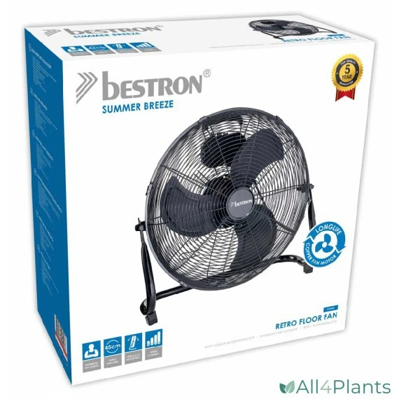 BESTRON DFA40Z VLOERVENTILATOR 45 CM 100 WATT ZWART 5 BESTRON DFA40Z VLOERVENTILATOR 45 CM 100 WATT ZWART - Afbeelding 3