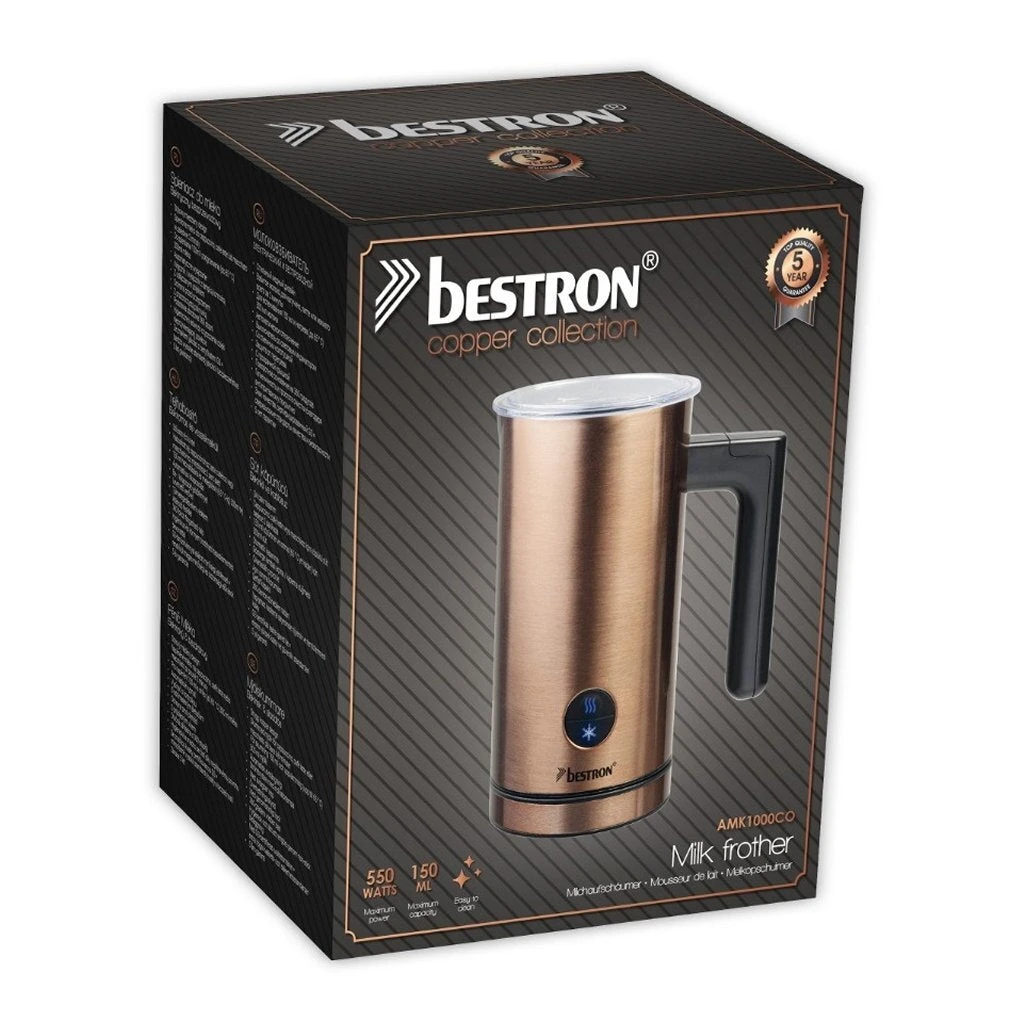 Bestron AMK1000CO Melkopschuimer Koper/Zwart 6 Bestron AMK1000CO Melkopschuimer Koper/Zwart - Afbeelding 4