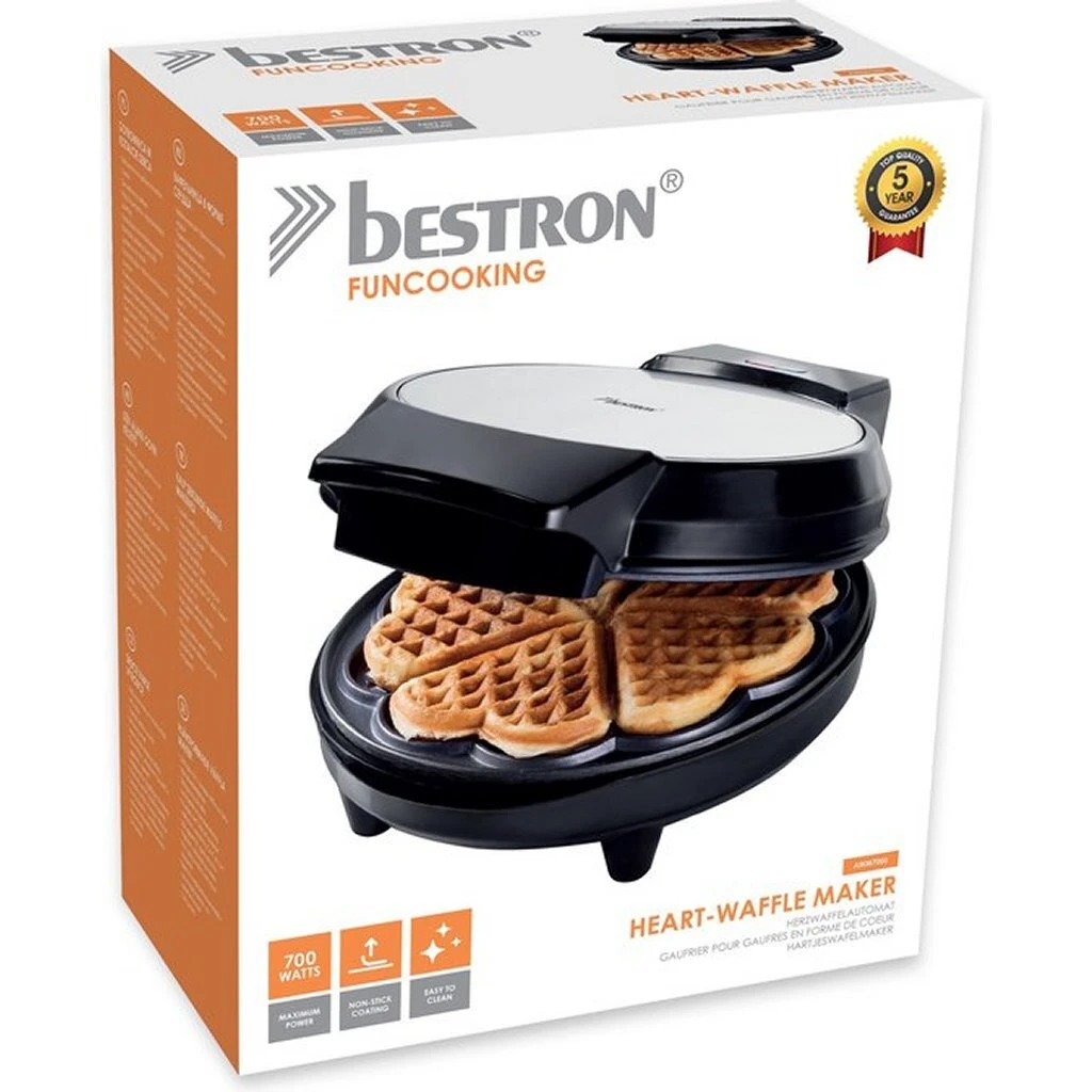 Bestron AWM700S Wafelijzer RVS/Zwart 5 Bestron AWM700S Wafelijzer RVS/Zwart - Afbeelding 3