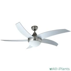 BESTRON DCF52LSR PLAFONDVENTILATOR MET AFSTANDSBEDIENING EN VERLICHTING 132 CM RVS / ZILVER / 60 WATT
