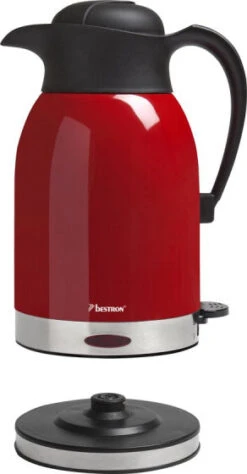 Bestron ATW1600 Snoerloze Waterkoker 1.5L 1600W Rood/RVS -Bestron bestron waterkoker 15 liter 1600w rvs rood 3 444387 1596700918