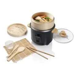 Bestron Rijstkoker Met Bamboe Stoom- En Sushiset ARC100BBS 1 L Zwart -Bestron image 10 443329