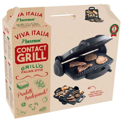 Bestron Contactgrill Viva Italia ACG380 1800 W 31x22 Cm Grijs 14 Bestron Contactgrill Viva Italia ACG380 1800 W 31x22 Cm Grijs - Afbeelding 12