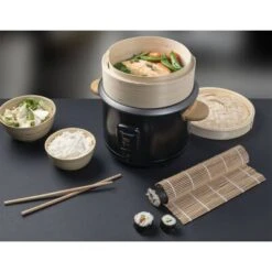Bestron Rijstkoker Met Bamboe Stoom- En Sushiset ARC100BBS 1 L Zwart -Bestron image 1 443329