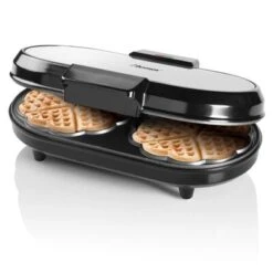 Bestron Wafelijzer ADWM730S Hartvormig Dubbel 1200 W Zwart En Zilver -Bestron image 3 440293